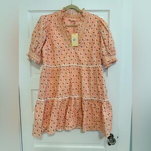 entro Peach Tiered Dress
